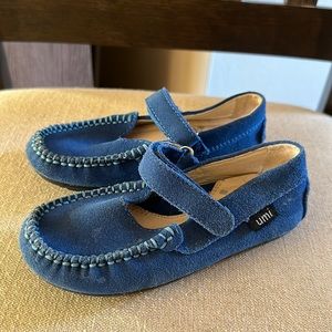 Umi Toddler Kids Girls Suede Mary Jane Shoes Adjustable Blue Size 8-8.5 (25)